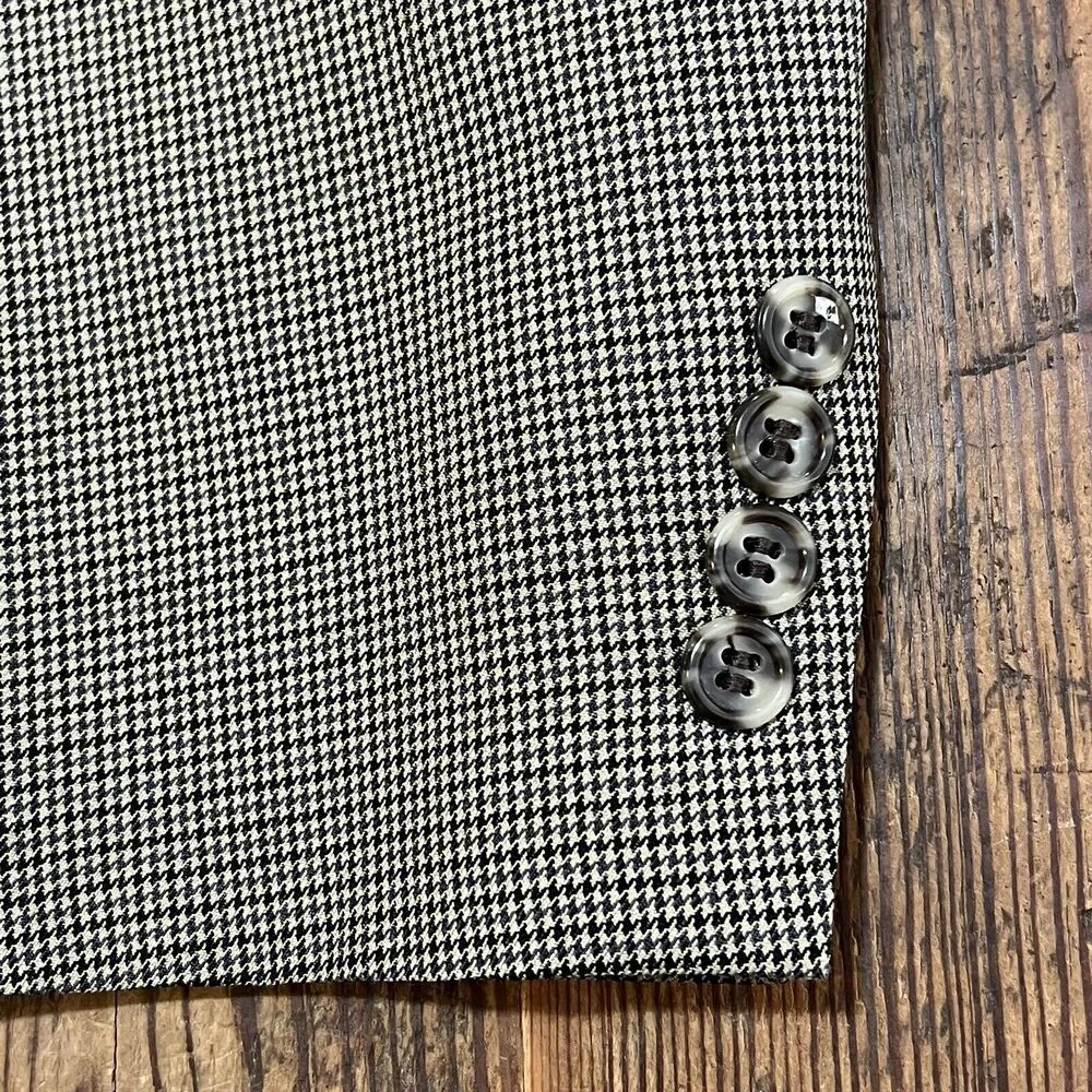 Brooks Brothers Mini Houndstooth Blazer Sport Coat Wool Cashmere Men's 43 Long - Picture 11 of 15
